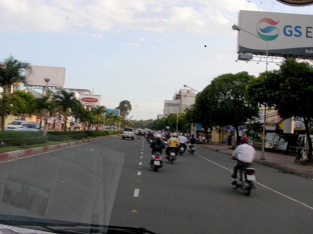 Downtown Ho Chi Minh- not many cars!